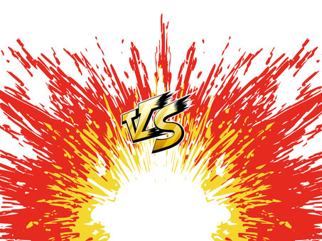 ゲームVS対決素材 爆発,炎,火,グラデーション,枠,オシャレ,テンプレート,ポップ,広告,デザインのイラスト素材