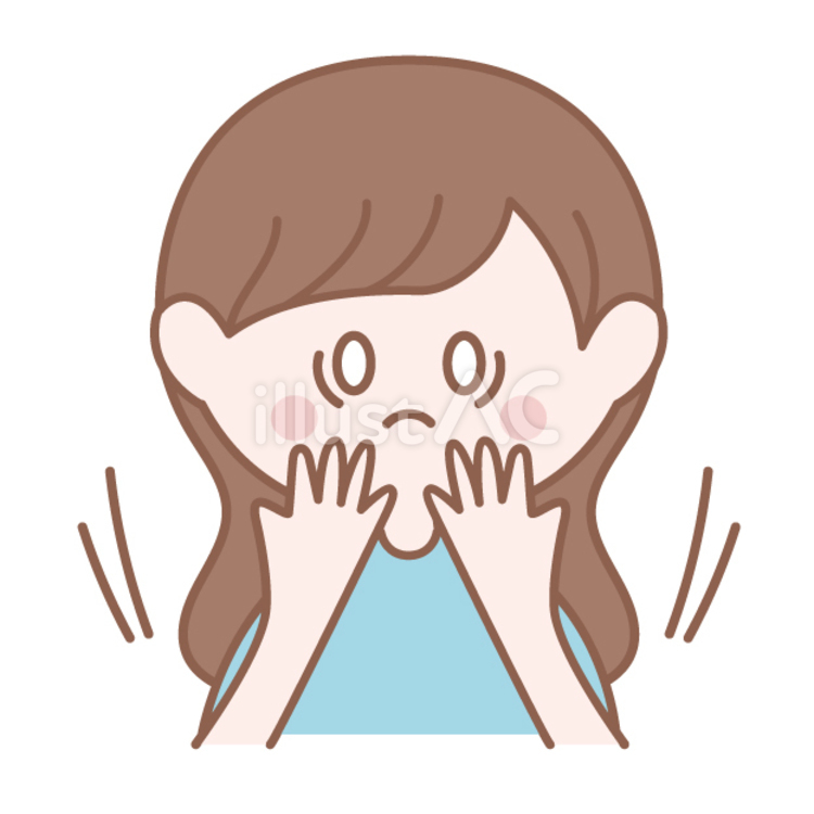 gasp 息を呑む,教材,1人のイラスト素材