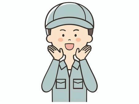 呼びかける男性作業員 呼びかける男性作業員 呼ぶ,声かけ,集客,応援,声援,お知らせ,注目,教える,誘導,男性のイラスト素材