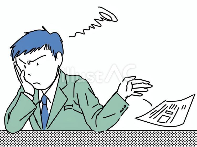 書類を放り投げる社会人男性 社会人,男性,スーツのイラスト素材