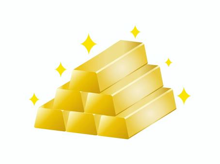 金の延べ棒2 金,金塊,貴金属,延べ棒,資産,金融,資産運用,投資,立体的,キラキラのイラスト素材