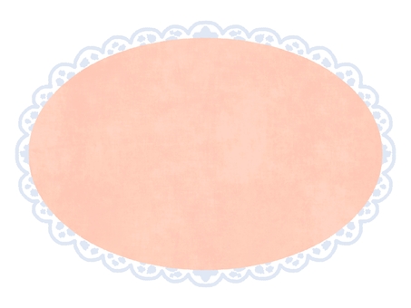 レースの縁の楕円形フレーム（ピンク） 楕円形,フレーム,枠,ピンク色,レース,飾り,かわいいのイラスト素材