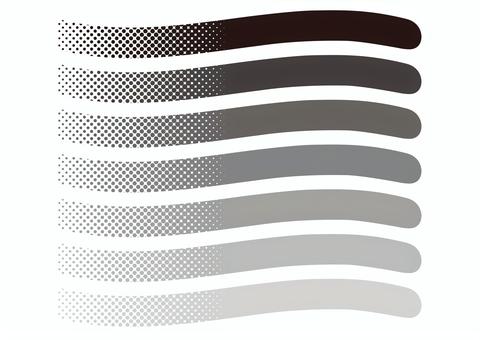 ハーフトーン 帯 旗 角丸 黒