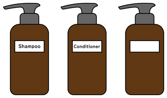 シャンプーのボトル 茶色 シャンプー,リンス,コンディショナー,ボトル,容器,洗髪,ヘアケア,ポンプ,詰め替えボトル,石鹸のイラスト素材