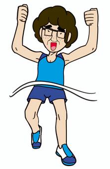 ガッツポーズする地味男性 男性,男子学生,学生,中学生,高校生,フケ顔,年不相応,おじさん,陰キャ,地味のイラスト素材