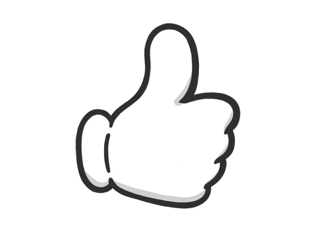 グッド(良い)を表す手のマークのアイコン 手,称賛,褒める,称える,ハンド,手描き,ポジティブ,前向き,マーク,アイコンのイラスト素材
