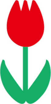 Tulip red, tulip, flower, icon, JPG, PNG and AI