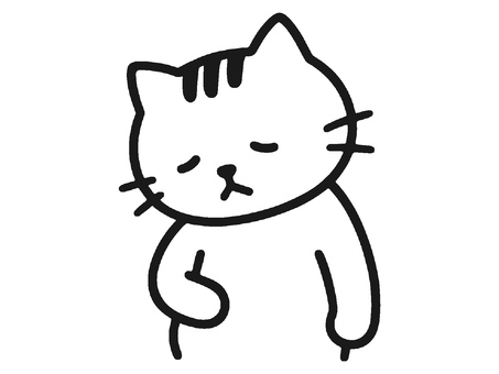 腹痛・お腹が空いているネコ 猫,ネコ,ねこ,腹痛,お腹が痛い,お腹痛い,お腹,腹部,空腹,お腹すいたのイラスト素材
