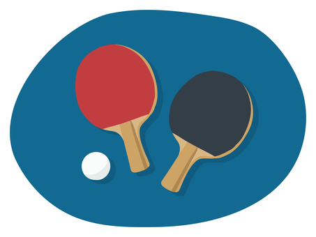 Illustration, table tennis, racket, ball, 