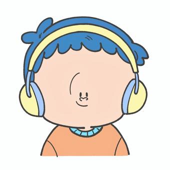 イヤーマフをする子どもの手描きイラスト1 イヤーマフ,聴覚過敏,騒音,防音,自閉症,過敏,雑音,敏感,聴覚,ストレスのイラスト素材
