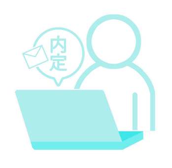 合否連絡イラスト 内定,採用,合否,連絡,メール,受信,通知,人物,人,pcのイラスト素材