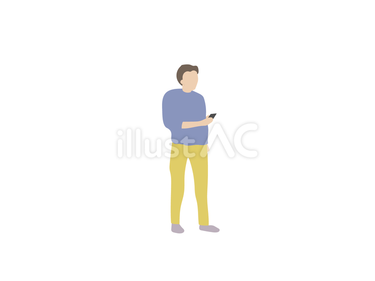 スマホを見る男性 男性,男,スマホのイラスト素材