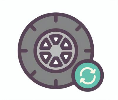 タイヤ交換 タイヤ交換,車,タイヤ,ホイール,自動車,タイヤホイール,メンテナンス,整備,点検,修理のイラスト素材