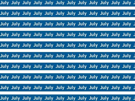 夏・7月「July」の文字ボーダー背景 夏,背景,july,7月,タイポグラフィ,季節,横,文字,英語,ボーダーのイラスト素材