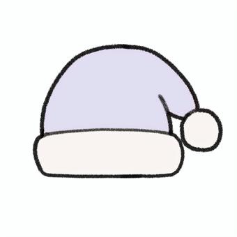 ふわふわサンタ帽子紫