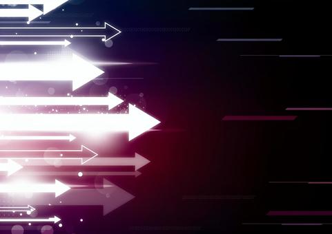 光の矢印と紫色のデジタル背景素材