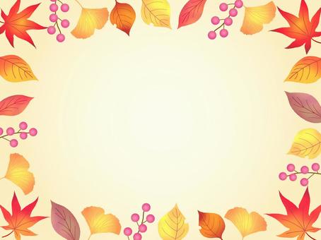秋、紅葉のフレーム、背景29 紅葉,秋,葉,葉っぱ,水彩,手描き,背景,フレーム,枯れ葉,落ち葉のイラスト素材
