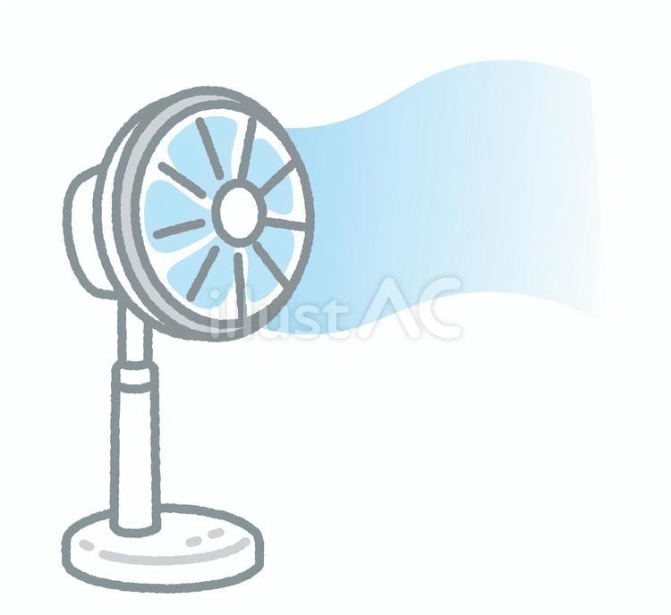 シンプルな扇風機と風 扇風機,ファン,電化製品のイラスト素材