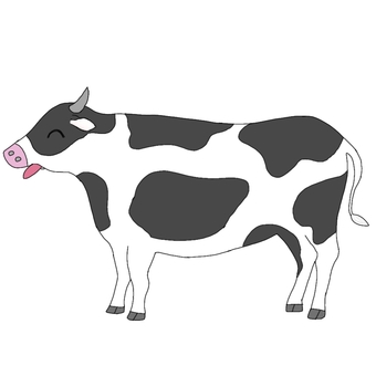 Illustration, a cow, ugly, dairy cow, 