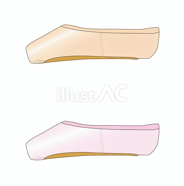トウシューズ（真横から） トウシューズ,ポワント,バレリーナのイラスト素材