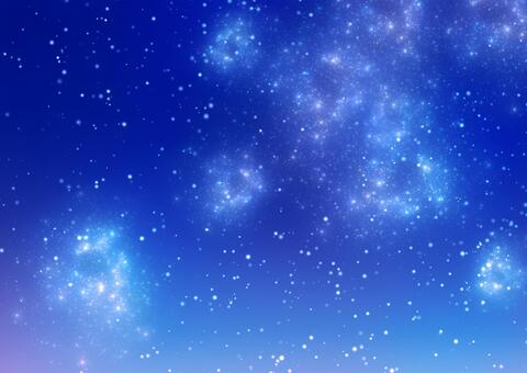 美しく幻想的な星降る夜空 夜,空,星,光,夜空,風景,自然,青,イラスト,ミッドナイトのイラスト素材