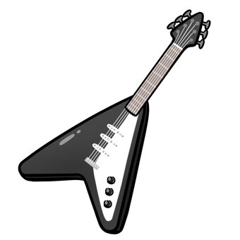 エレキギター　黒 ギター,弦楽器,演奏,バンド,ライブ,アイテム,音楽,イラスト,かわいい,エレキギターのイラスト素材