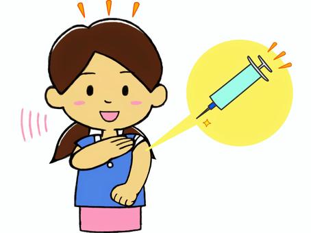 Relief with vaccination_young woman, vaccine, vaccination, injection, JPG and PNG