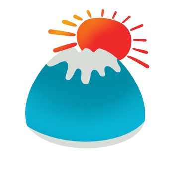 富士山　まんまる　手描き 富士山,日の出,初日の出,正月,年賀状,ポストカード,個性的,変わっている,丸い,太陽のイラスト素材