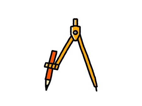 コンパス コンパス,文房具,文具,ステーショナリー,算数,数学,図工,設計,製図,製図道具のイラスト素材