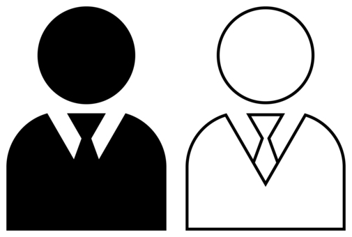 ビジネスマンのアイコン 黒 ビジネスマン,サラリーマン,人,ユーザー,プロフィール,アバター,上半身,アイコン,ネクタイ,ピクトグラムのイラスト素材