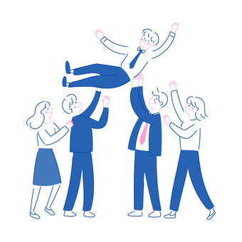 Illustration, business, social people, uphill, 