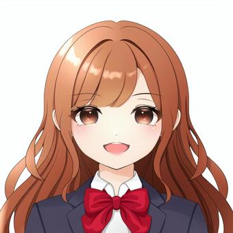 制服(ブレザー)の少女② コスプレ,女子,女の子,美少女,萌え,アイコン,かわいい,フリー,無料,萌え系のイラスト素材