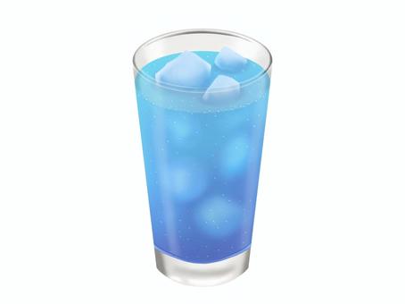 Illustration, blue soda, juice, carbonic acid, 