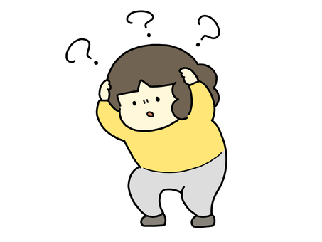 頭を抱える人（？、はてな） ？,はてな,ハテナ,疑問,疑惑,迷う,迷い,困惑,わからない,困るのイラスト素材