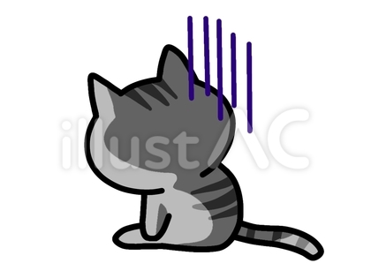 イラスト素材:落ち込むサバトラ猫 1