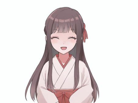 巫女 キャラクター,女の子,可愛い,人物,少女,女性,アイコン,フリーアイコン,美人,イラストのイラスト素材