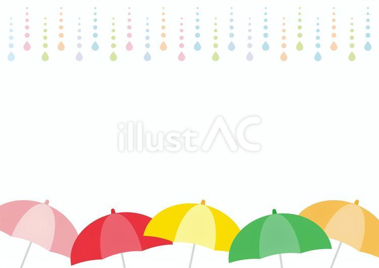 傘と雨の梅雨の背景素材 02 梅雨,傘,背景のイラスト素材
