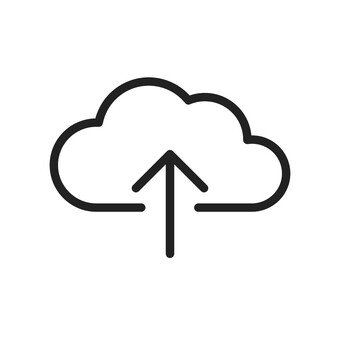 クラウド・アップロードマーク（黒） クラウド,クラウドサービス,アップロード,アイコン,保存,データ転送,雲,矢印,黒,シンプルのイラスト素材