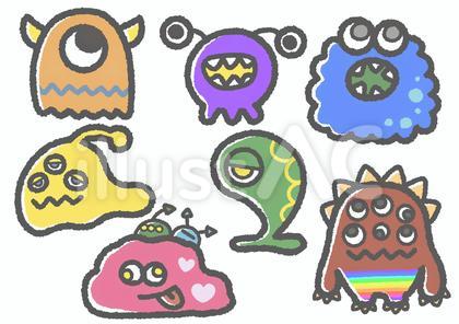 ポップでかわいいモンスターセット