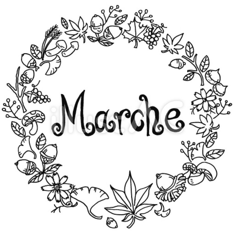 マルシェ素材 マルシェ,グリーン,フレームのイラスト素材