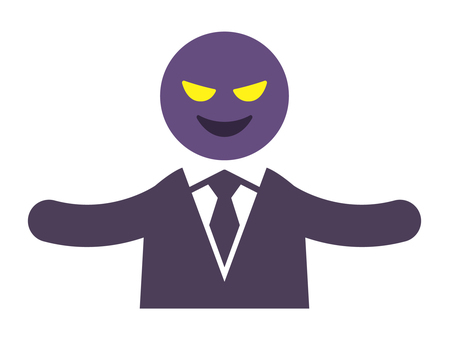 両手を広げる悪い人 人物,悪い,アイコン,悪徳,勧誘,ビジネス,詐欺,詐欺師,怪しい,不審者のイラスト素材