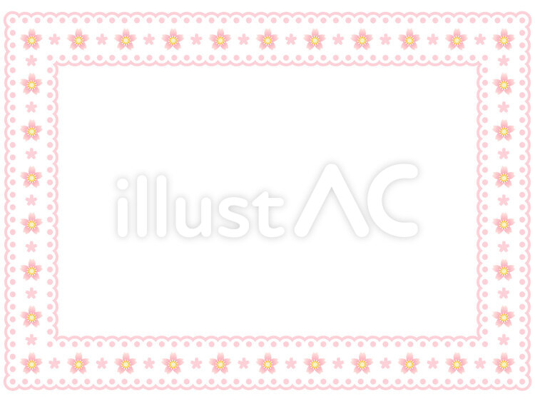 桜模様レースのフレーム2 桜,レース,フレームのイラスト素材