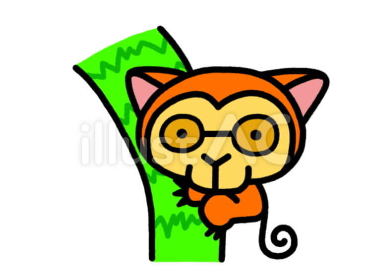 メガネザル　眼鏡バージョン メガネザル,猿,動物のイラスト素材