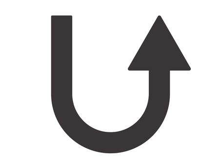 シンプルな矢印（Uターン・右上）03 矢印,uターン,右,上,アイコン,マーク,シンプルのイラスト素材