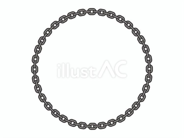 鎖のフレーム（円）02 鎖,フレーム,円のイラスト素材