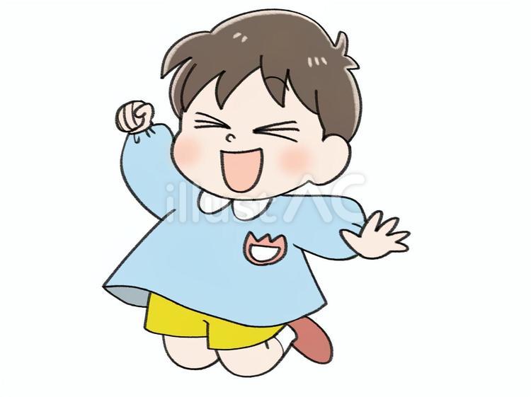 ジャンプする幼稚園児 子ども,園児,幼稚園のイラスト素材