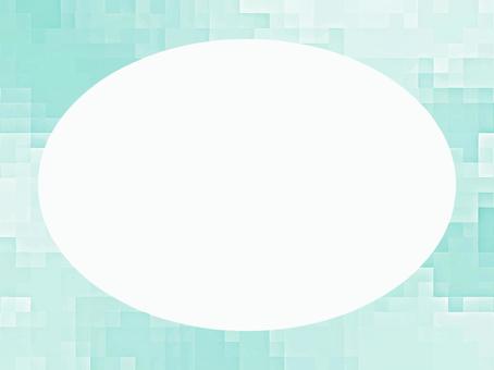 エメラルドグリーンの楕円形フレーム－2 幾何学,フレーム,モザイク,背景,枠,飾り枠,幾何学模様,見出し,タイトル,壁紙のイラスト素材