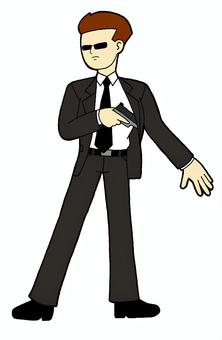 男性　ボディガード　イラスト