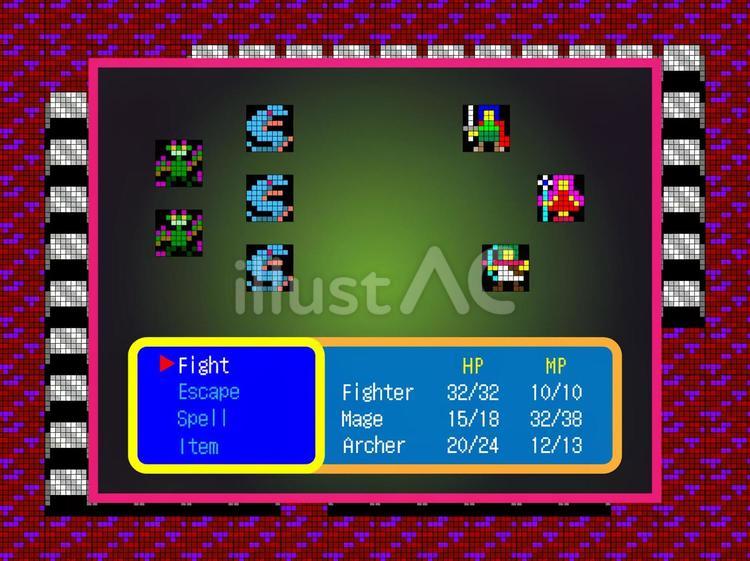 RPGの地下ダンジョン戦闘シーンC rpg,ロールプレイング,ゲームのイラスト素材