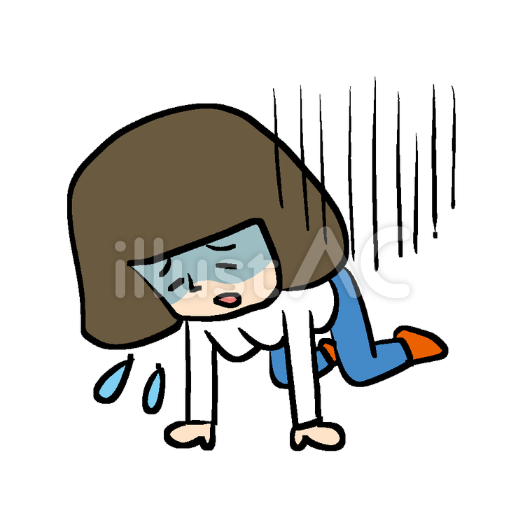 落ち込むA子 人物,表情,キャラクターのイラスト素材
